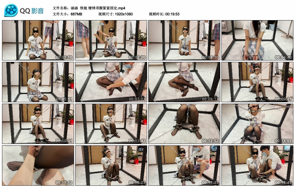 【涵涵】铁链镣铐项圈紧紧固定-BD绳艺资源