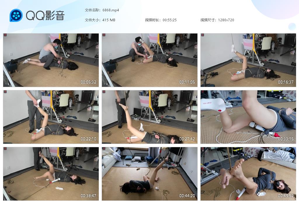 【绳之韵】瑾瑜突破尺度OL风少女的鞭打TJ，分腿驷马、勒脚趾固定，丰胸挑逗、虐足-BD绳艺资源