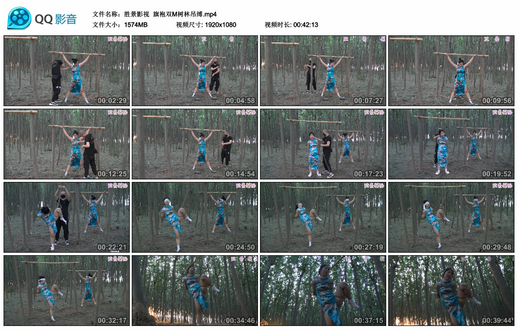 【胜景影视】旗袍双M树林吊缚-BD绳艺资源