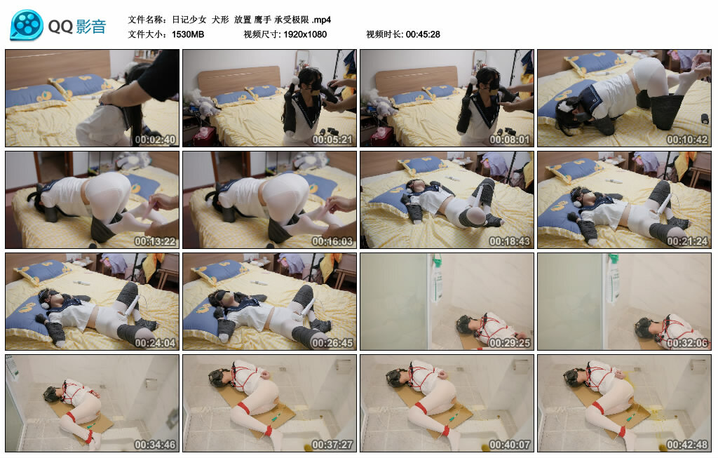 【日记少女】犬形放置鹰手承受极限-BD绳艺资源