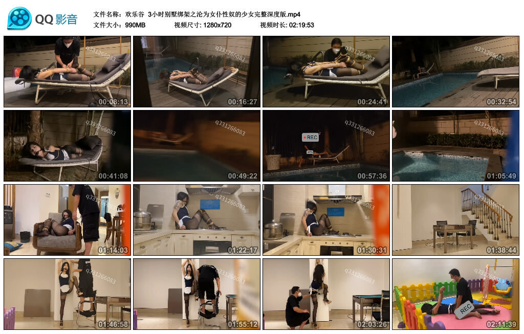 【欢乐谷】3小时别墅绑架之沦为女仆的少女完整深度版-BD绳艺资源