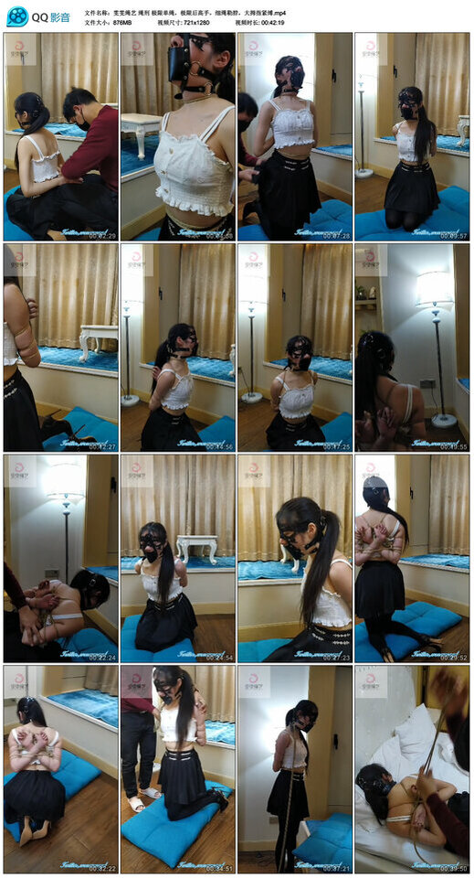 【雯雯绳艺】绳刑极限单绳，极限后高手，细绳勒脖，大拇指紧缚-BD绳艺资源