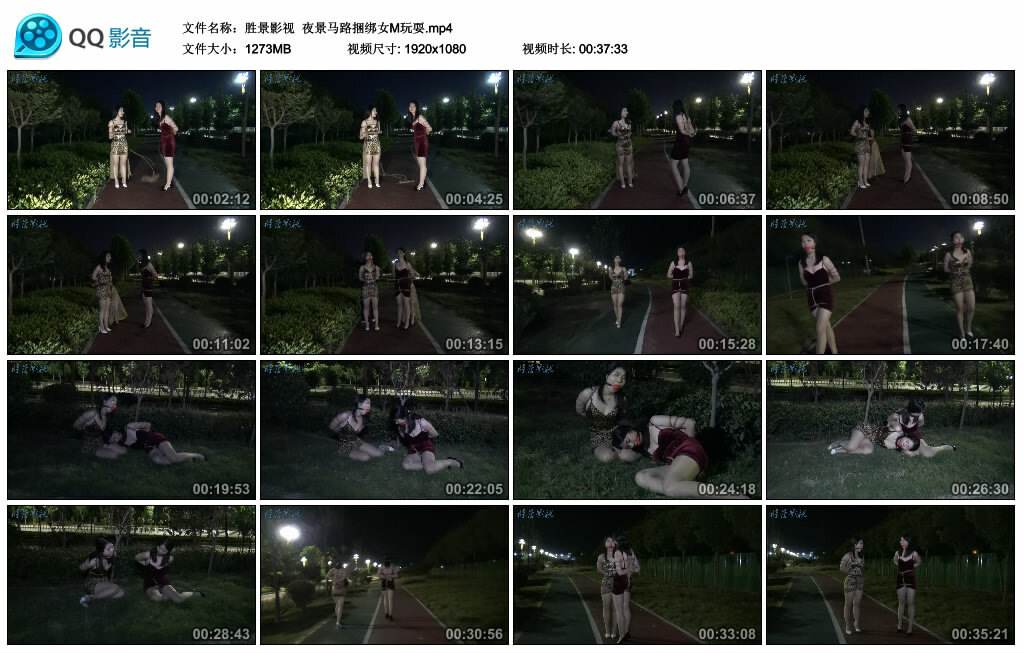 【胜景影视】夜景马路捆绑女M玩耍-BD绳艺资源