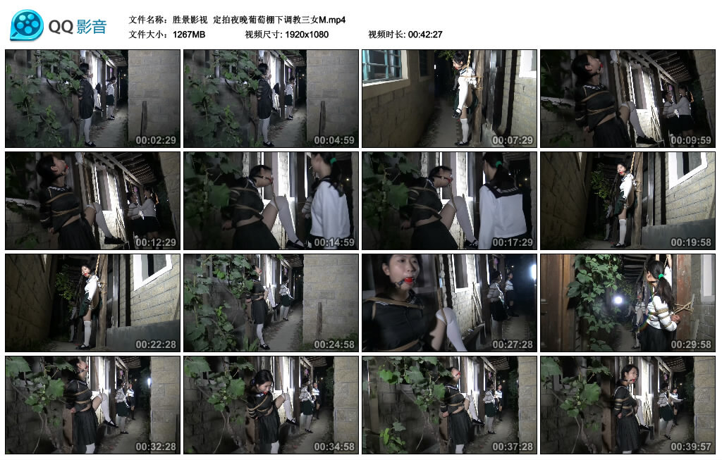 【胜景影视】定拍夜晚葡萄棚下调教三女M-BD绳艺资源