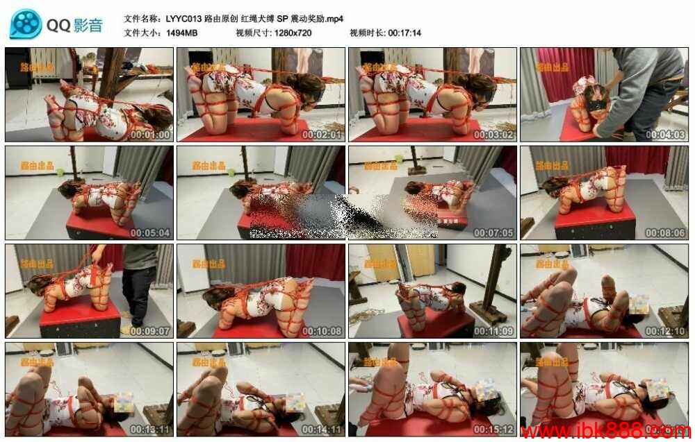 路由原创红绳犬缚SP震动奖励-BD绳艺资源