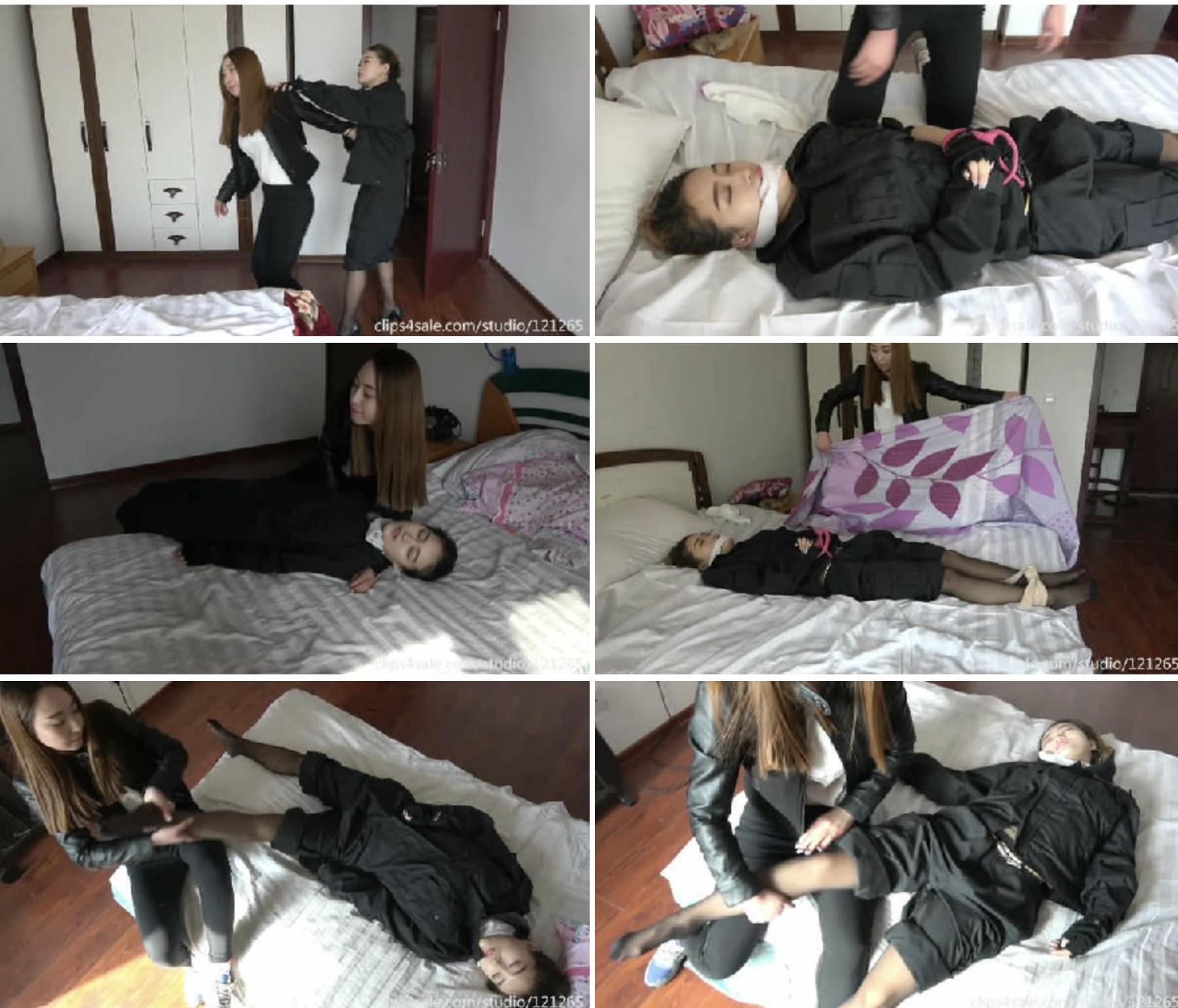 [老梦视觉]强横女小偷潜入漂亮女间谍房间，将其迷晕捆绑玩脚-BD绳艺资源