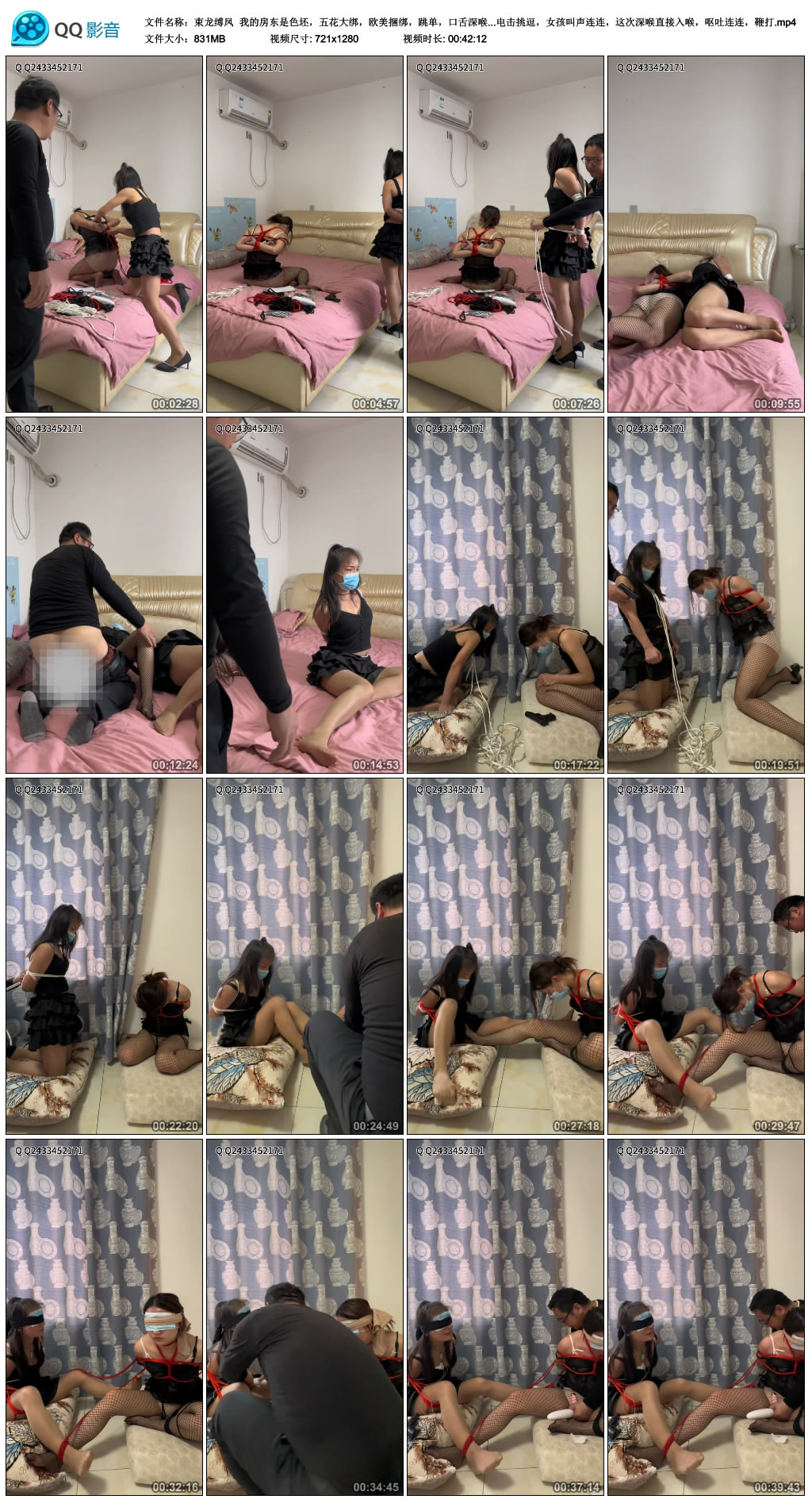 【束龙缚凤】 我的房东是色坯，五花大绑，欧美捆绑，跳单，口舌深喉，假阳伺候，电击挑逗-BD绳艺资源