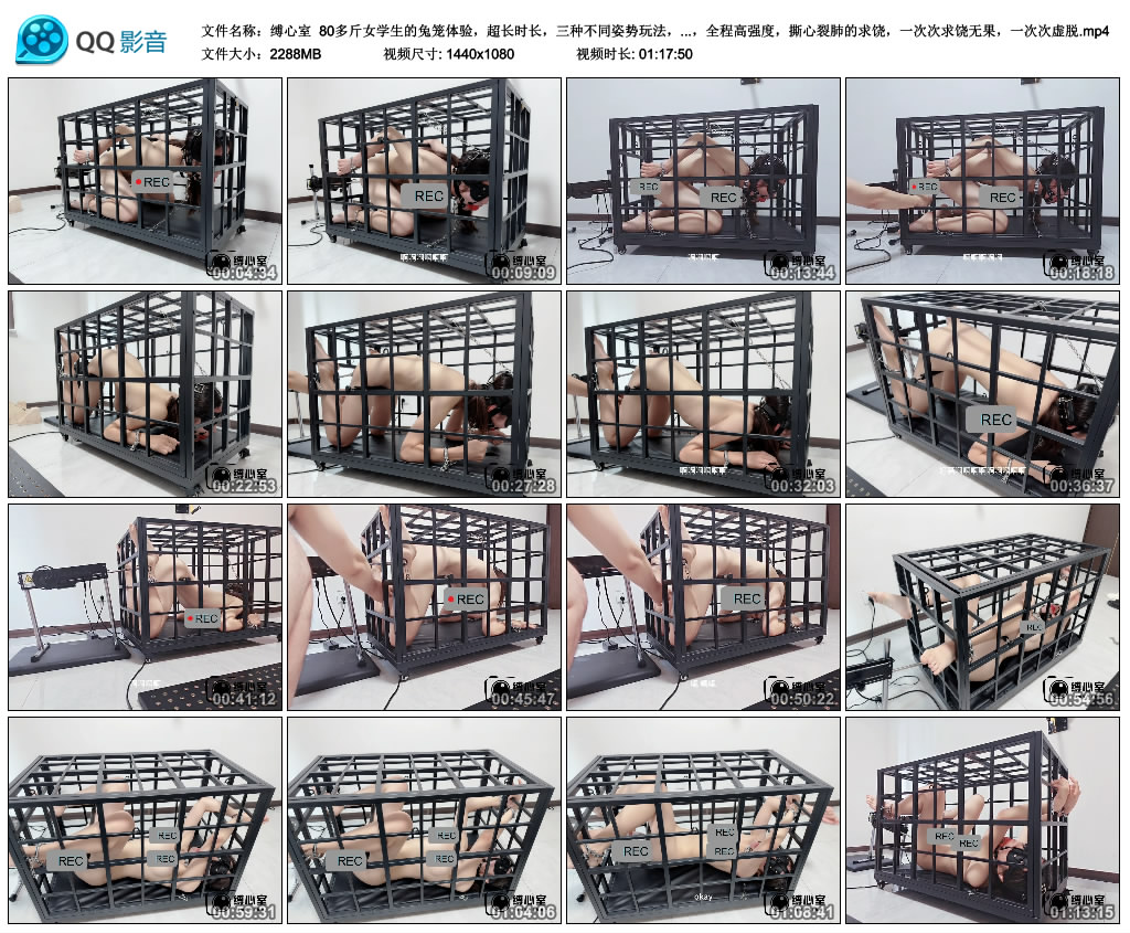 【缚心室】 80多斤女学生的兔笼体验，超长时长，三种不同姿势玩法，自动挡自己动，全...-BD绳艺资源
