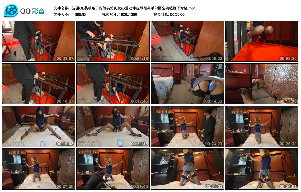 意之窗-汤圆OL装啵啵贝狗笼头笼狗爬sp震动棒凌辱儒夹手部固定铁链鞭子对镜-BD绳艺资源